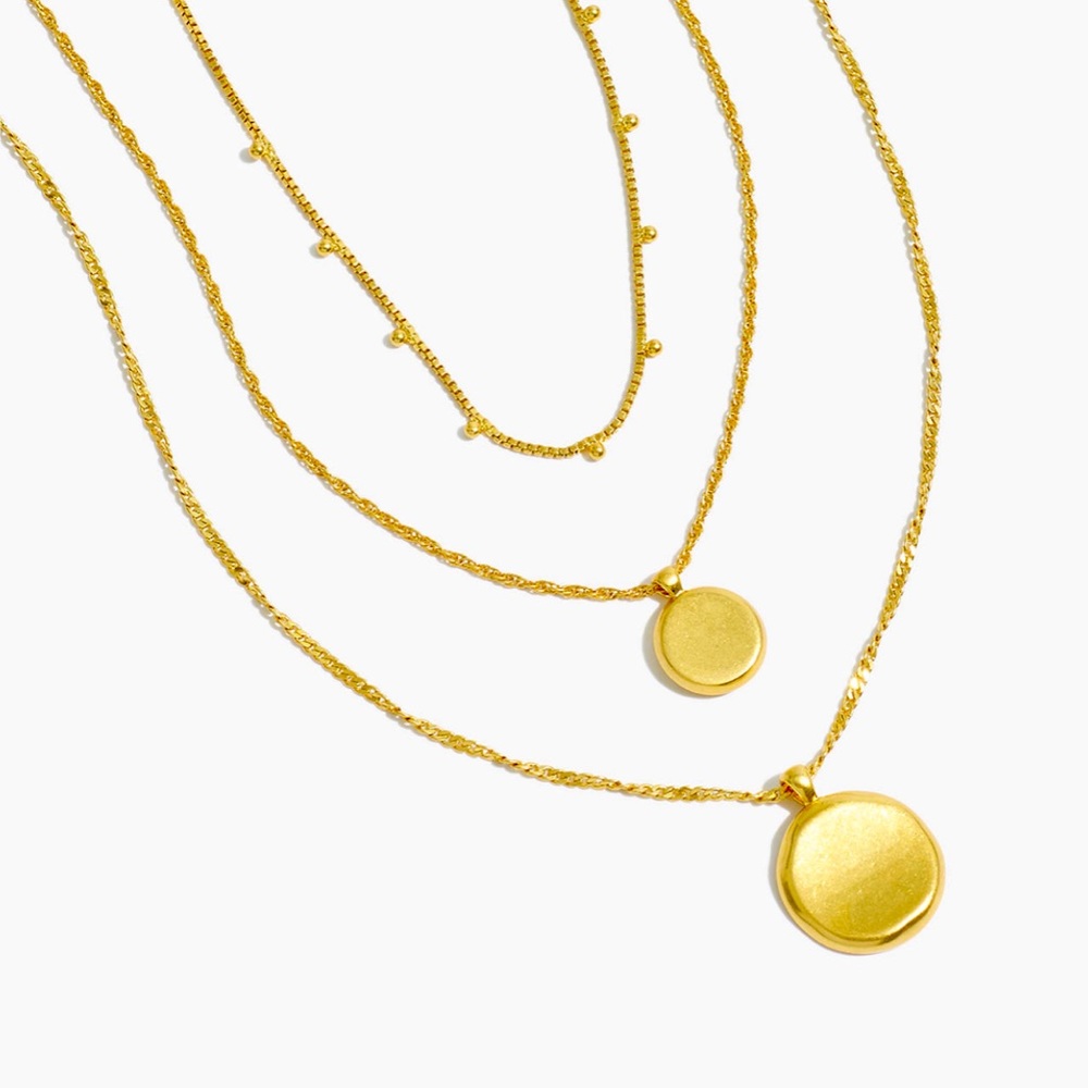 Madewell Coin Necklace Set in Vintage Gold